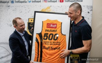 Filip Dylewicz z liczbą 500 występów w barwach Trefla Sopot