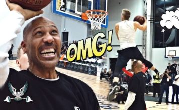 Popis wsadów Piotra Grabowskiego przed LaVarem Ballem!