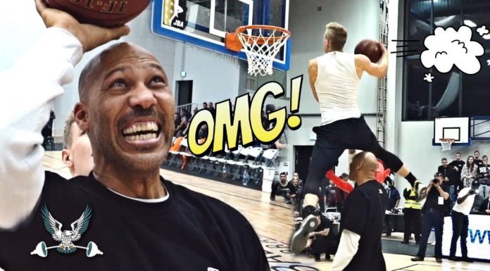 Popis wsadów Piotra Grabowskiego przed LaVarem Ballem!