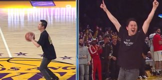 NBA: Kibic Lakers trafił z połowy boiska i wygrał 100 tysięcy dolarów!