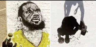 Artysta namalował LeBrona Jamesa kozłując!?