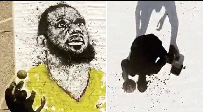 Artysta namalował LeBrona Jamesa kozłując!?