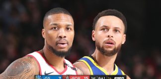 Wyniki NBA: 36 punktów Curry’ego i triple-double Greena! Warriors o krok od finału!