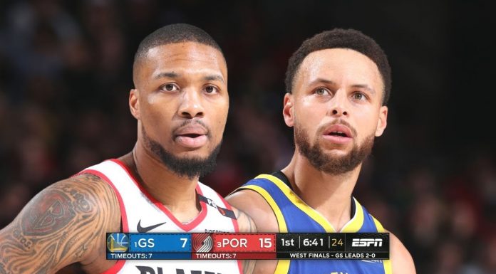 Wyniki NBA: 36 punktów Curry’ego i triple-double Greena! Warriors o krok od finału!