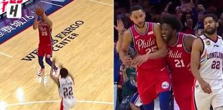 NBA: Co się dzieje!? Ben Simmons i Steven Adams trafili za trzy!