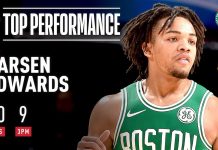 Wyniki NBA: 33 punkty Townsa, osiem trójek w jednej kwarcie Edwardsa!