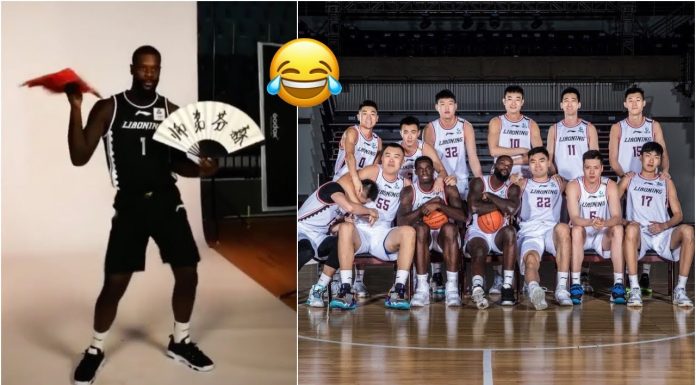 Lance Stephenson podczas sesji zdjęciowej w Chinach