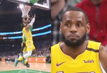 NBA: Jak Jaylen Brown wsadził nad LeBronem Jamesem!