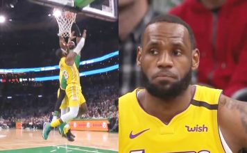 NBA: Jak Jaylen Brown wsadził nad LeBronem Jamesem!