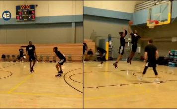 NBA: Kevin Durant gra i już efektownie pakuje!