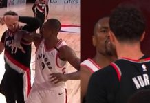 Wyniki NBA: 31 punktów Hardena, przepychanka Nurkicia z Ibaką