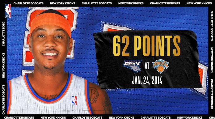 Oglądamy NBA: Carmelo Anthony rzuca 62 punkty i bije rekord MSG