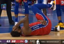 NBA: Niebezpieczny faul Jamesa na Embiidzie. Sędziowie pobłażają LeBronowi?