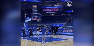 NBA: 5 celnych z rzędu z połowy? Dla Stepha Curry’ego to żaden problem!