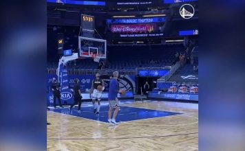 NBA: 5 celnych z rzędu z połowy? Dla Stepha Curry’ego to żaden problem!