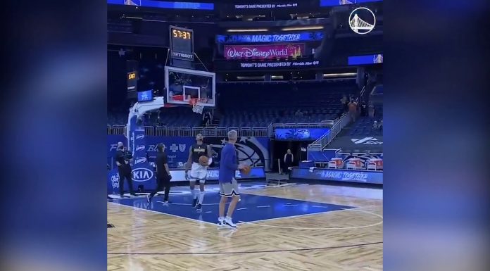 NBA: 5 celnych z rzędu z połowy? Dla Stepha Curry’ego to żaden problem!