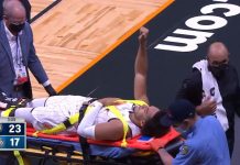 NBA: Koszmarne obrazki w Orlando. Musiał zakryć nogę