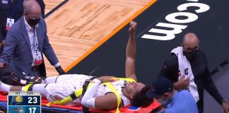 NBA: Koszmarne obrazki w Orlando. Musiał zakryć nogę