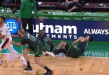 NBA: Koszmarne zderzenie Jaylena Browna i Jaysona Tatuma