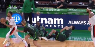 NBA: Koszmarne zderzenie Jaylena Browna i Jaysona Tatuma