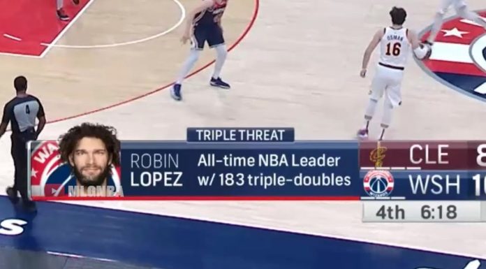 NBA: Robin Lopez liderem wszech czasów? Wpadka realizatora