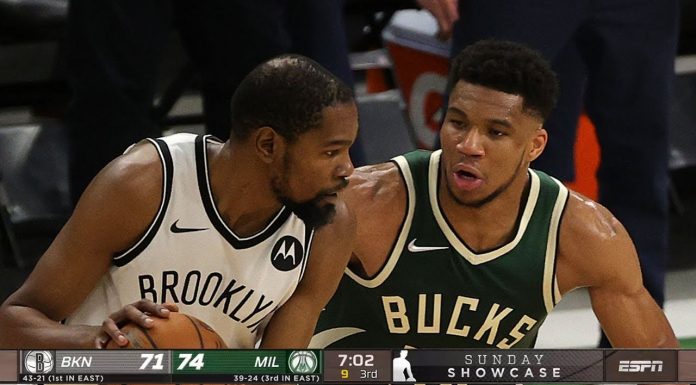 Wyniki NBA: Szalony pojedynek Giannisa z Durantem, zwycięska dobitka Simmonsa, Lakers znów przegrywają