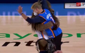 NBA: Kibic Thunder trafił z połowy boiska i wygrał 20 tysięcy dolarów!