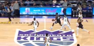 NBA: Trafił z połowy boiska po obrocie!