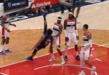 NBA: To mogło się źle skończyć! Twarde lądowanie Karla-Anthony’ego Townsa