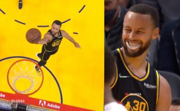 NBA: Steph Curry się uśmiał! Spudłował sam na sam z koszem!