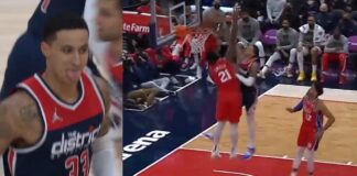 NBA: Mocny wsad Kuzmy nad Embiidem! Wziął go na plakat!