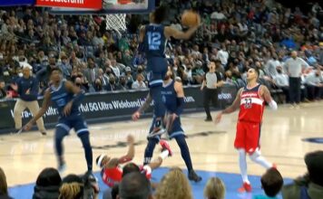 NBA: Morant znowu odleciał! Niesamowity alley-oop zakończony windmillem!