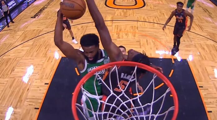 NBA: Jaylen Brown zniszczył Mo Bambę! Zapakował nad wielkoludem!