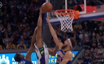 NBA: Konkretny wsad Giannisa! Zniszczył Klaya Thompsona (video)