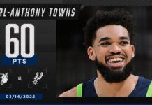 Wyniki NBA: 60 punktów Townsa! 47 oczek Curry’ego, Nuggets lepsi od Sixers, Lakers na deskach