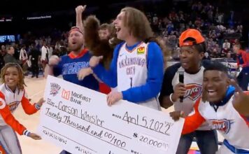 NBA: Kibic trafił z połowy boiska i wygrał 20 tysięcy dolarów!