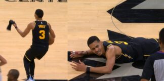 NBA: To się naprawdę wydarzyło! Rękaw do rzutów powalił Poole’a! (video)