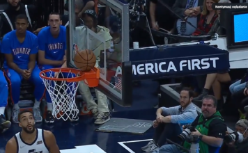 NBA: Sytuacja jedna na milion. Piłka zatrzymała się na obręczy! (WIDEO)