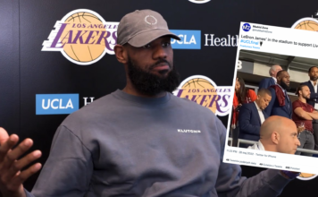 Gwiazdy NBA na finale Ligi Mistrzów. LeBron James zaczepiany przez kibiców LeBron James