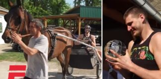 NBA: Jokić świętował MVP w… stajni. Nie zabrakło zaprzęgu konnego, czy akordeonu