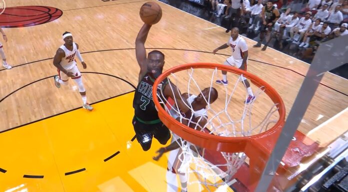 NBA: Potężny wsad Jaylena Browna dobił Heat. Aż się Adebayo odsunął!