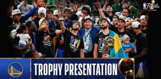 Finał NBA: Ceremonia mistrzów – tak Golden State Warriors cieszyli się z wygranej i odbierali trofeum