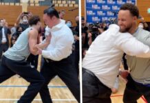 NBA: Steph i Klay zmierzyli się z zawodnikiem Sumo. Byli bez szans! (Wideo)
