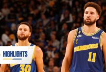 Wyniki NBA: 66 punktów duetu Curry-Thompson. Warriors lepsi w rewanżu za Finały, jubileuszowe triple-double Jokicia, piękna rocznica Popovicha