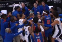 NBA: Bójka w Detroit – przepychanka i ciosy. Trzech graczy wyrzuconych