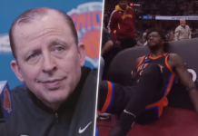 NBA: Thibs nigdy się nie nauczy. Niepotrzebna kontuzja lidera Knicks w niebezpiecznej akcji