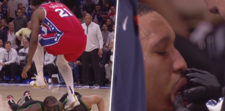 NBA: Embiid nadepnął na głowę na rywala. „Najbardziej szalona rzecz, jaką widziałem”