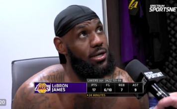 NBA: Po tym pytaniu LeBron James aż zakrył twarz w dłoniach. „O mój Boże” (WIDEO)