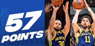 Wyniki NBA: 57 punktów duetu Curry-Thompson i zwycięstwo Warriors, 42 oczka Brunsona