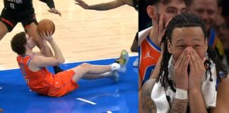 NBA: Kuriozalny rzut gracza Thunder. Siedział na parkiecie i zdobył punkty!